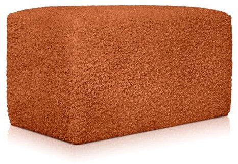 Deshome - Pouf Fußstütze Sofa 83 x 43 x 44 cm Bouclé: Pouf modernes Design für Sofa Wohnzimmer Schlafzimmer Puff Fußhocker Wohnzimmer Diana (83 x 43 x 44 cm, Kupfer)