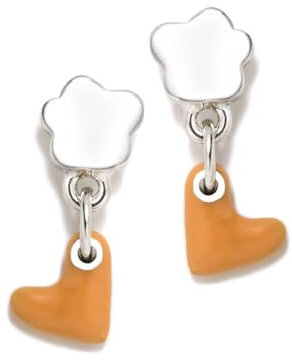 Agatha Ruiz de la Prada Ohrringe 925m Silbergesetz Lulú Mädchen 12mm. Orange hochwolkener Herz