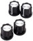 ibasenice D-type Shaft Bass Knobs 4pcs Silver Guitar Pot Knobs Vintage Design for Easy Install
