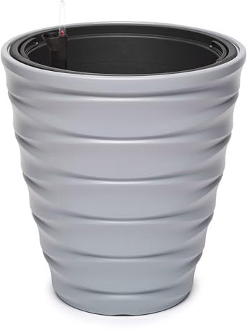 Garronda Maceta con Sistema de riego para Plantas y Flores Maceta de casa GD-0069 (Gris Claro, ⌀ 29,9cm, H=32cm)