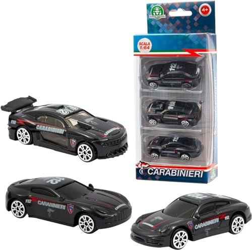 Giochi Preziosi - Carabinieri Set 2 Composto Da 3 Veicoli, Macchine Die Cast A Ruota Libera In Scala 1:64, Macchinine Per Bambini A Partire Dai 4 Anni