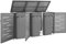 Cosisti Abri Poubelle Exterieur Triple Abri pour Poubelle Triple Conteneur pour 3 poubelles Cache-Poubelle Couvercle de Poubelle, Cache Poubelle Abri INOX-Anthracite-3 poubelles