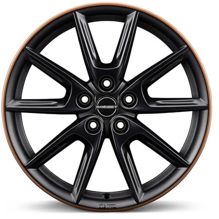 4x Borbet Felgen LX19 8.0x19 ET40 5x112 black matt rim copper kompatibel mit Skoda Enyaq Karoq Kodiaq Octavia Superb Yeti