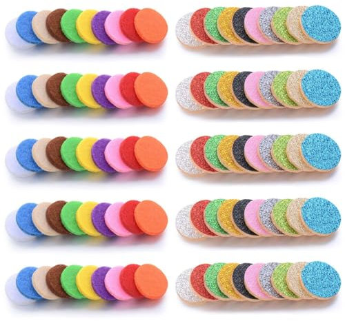 Colorful Diffusing Felt Sheets - Essential Oil Aromatherapy Pads for Diffusers, Absorbent, 100-round Refills