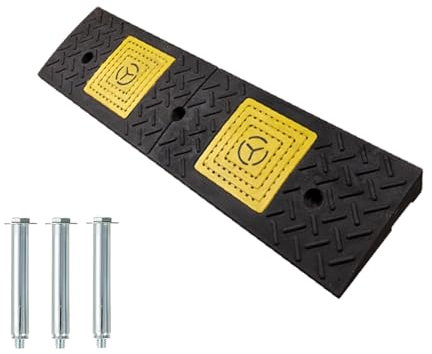 Hoiweqr Rampa di Marciapiede da 10 Cm, Industry Frenare Rampa, Portatile Leggero Robusto Gomma Soglia Rampa, Rampe in Gomma Robuste, Ideale Come Rampa per Disabili in Sedia A Rotelle(100x25x4cm)