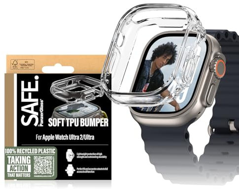 SAFE by PanzerGlass® Bumper Case für Apple Watch Ultra, transparenter Schutz, dünne Passform, Hülle aus leichtem TPU, Kratz- und stoßfest