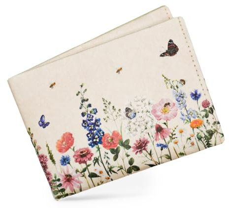 Paprcuts RFID Portemonnaie | Geldbeutel Für 12 Karten, Scheine & Münzen | 100% Vegan | Wasserabweisend, Extrem Stabil & Reißfest | (Blumenwiese | Little Bee Fresh Koop)