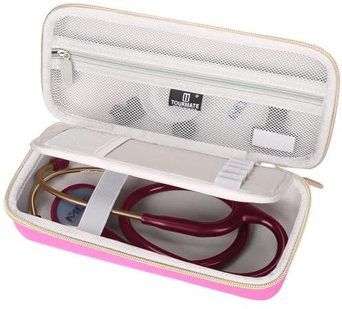 Tourmate Harter Stethoskopkoffer für 3M Littmann Classic III/Lightweight II S.E. /Cardiology IV Diagnostic/MDF Acoustica Deluxe Stethoskope, nur Etui (lila)