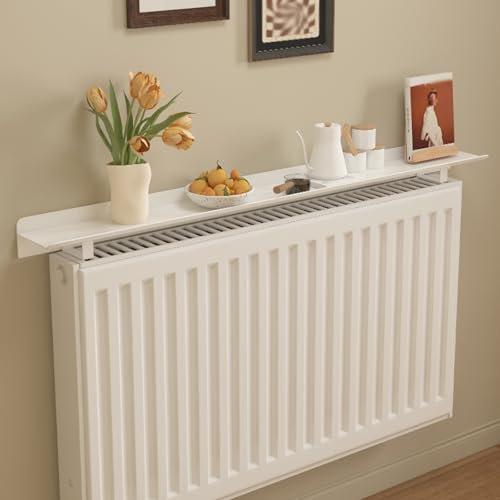 15 23 31 39 47 55 70 78 Inch Radiator Heater Top Cover, Vented Dust Radiator Cover Shelf White Decorative Brackets for Home Steam Radiator/ Cast Iron Radiators Over, Home Office Bathroom(L 180cm(70 9/