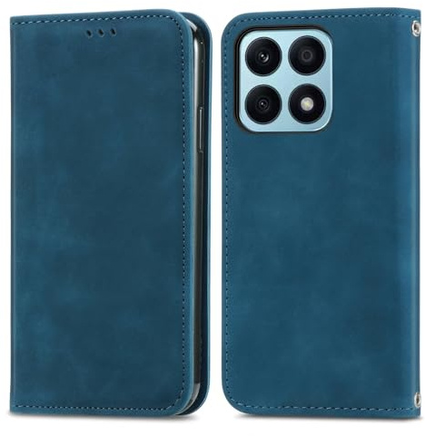 Cracedily Cover per Honor X8B Case, Custodia Cover Pelle Premium Portafoglio con Porta Carte Magnetica Supporto Protezione Flip Case Custodia per Honor X8B, Blu-verde