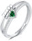 HEEYA Anxiety Ring für Damen Silber 925 Herzring mit Zirkonia Angst Ringe Offen Verstellbar Anti Stress Ring mit Perlen Spinner Fidget Ringe Frauen Hypoallergen Stimmungsring gegen Stress Unisex-Grün