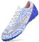 NUTTOPL Football Boots Boys Soccer Athletics Shoes Teenager Indoor Outdoor Sneakers Girls Soccer Shoes Profession Athletics Kids FG/AG Turf Trainers for Unisex White Blue 3.5 UK