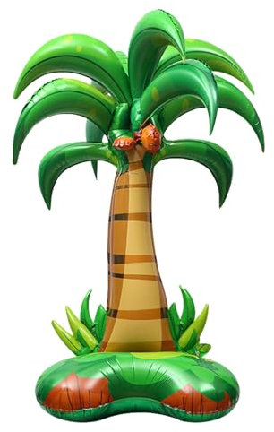 DazzJoy Hawaii Deko Kokosnuss Palme Ballons Stehend, XXL Kokosnuss Palmen Luftballon Stehender, Hawaii Palmen Deko Folienballon, Hawaii Party Deko Helium Ballon für Strand Tropisch, Sommer Party Deko