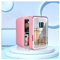 BWCKMTSC Mini Fridge With Led Lights, With Led Mirror, 8L Capacity Small Refrigerators, Chill Or Heat, Ac 220v, Dc 12v Makeup Mini Fridge, For Bedroom, Office And Car,Pink (Pink)