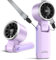 WHATOOK Hand Held Fan Rechargeable Portable：Handheld USB Fans with 5 Speed, 90° Variable Tilt Operated Mini Fan Foldable Desk Desktop Fans with LED Display (Purple-M)