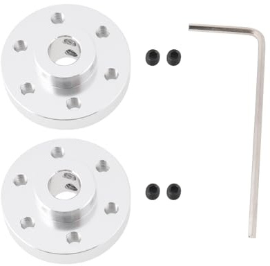 Briny River 2x Silberne Starre Flanschwellenkupplung für 6mm Wellenmotor Optisch Fixiert mit M3-Gewinde