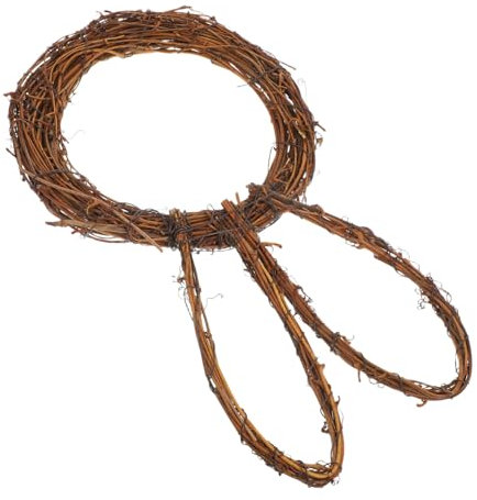 UKCOCO Handgefertigter Rattan-osterkranz Hasenform Frühlingsdeko Für Haustür Und Garten Für Osterfestlichkeiten Und Dekorationen