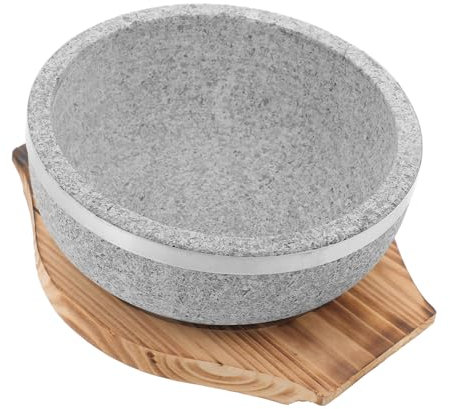 MOLUCKFU Large Korean Cooking Bowl Stone Pot Bibimbap Bowl Induction Hob Safe Material Korean Kitchenware