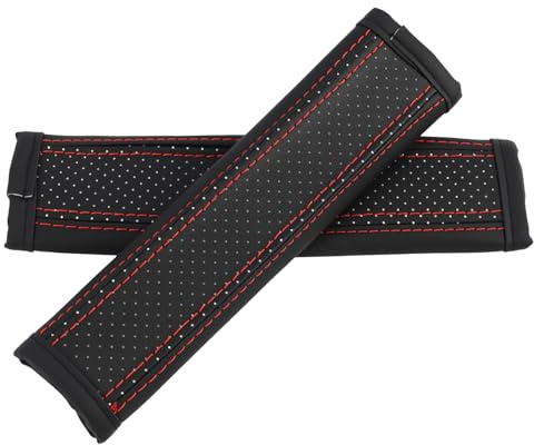 Gurtpolster Auto für Kinder Erwachsene, Weiches Sicherheitsgurt Polster aus Mikrofaser Leder, Schutz für Nacken und Schlüsselbein – 2 Stück in Rot für Auto, LKW, SUV, Wohnwagen, auto gurtpolster