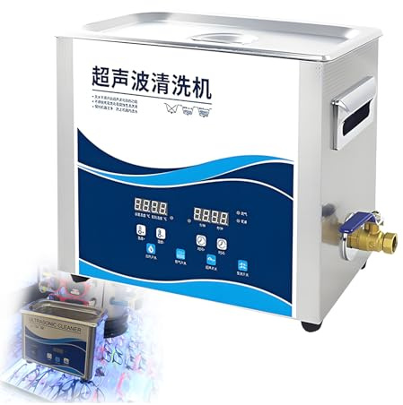 EpyGnom Stainless Steel Ultrasonic Cleaning Machine Professional Ultrasonic Parts Cleaner Digital Ultrasonic Cleaner with Heater Timer Degassing for Retainer Glasses Jewelry Lab Tool 306-6.5L