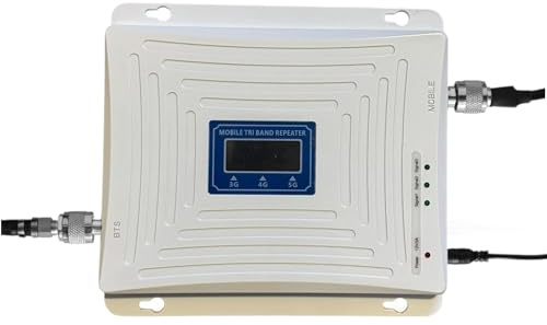 Topolenashop Amplificatore Segnale Cellulare 3G/4G/5G Tri Banda – Ripetitore Universale con Antenna Interna/Esterna, Copertura 500 m² – Compatibile Tutti gli Operatori – Cavi e Alimentatore Inclusi