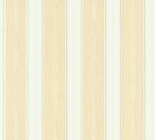 A.S. Création Papiertapete Concerto 3 Tapete gestreift 10, 05 M x 0, 53 M beige creme weiß Made in Germany 765673 7656-73