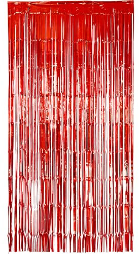 NEU Türvorhang Lametta Folien-Schimmer Rot, 1m x 2m