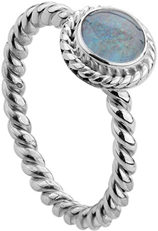 Nenalina Ring Silber 925 Damen Silberring Damenring mit 6 mm Opal-Triplette | Edelstein