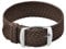 ULLCHRO Unisex Perlon Nylon Armband mit Edelstahl Silberne Schnalle 18mm Braun