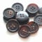 YaHoGa 22 Stück Knöpfe ECHT Horn 20mm 15mm Knöpfe für anzüge jacken mäntel uniform (Braune)