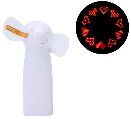 Mini ventilatore portatile a LED lampeggiante, funzionamento a batteria per raffreddamento Red