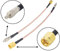 BOOBRIE Cable SMA a TS9 Coaxial RF Macho a Hembra 15cm - Conector de Antena de Baja Pérdida RG316 - Paquete de 2