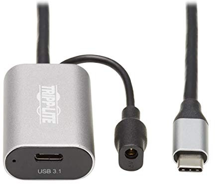 Eaton TrippLite USB 3.2 Gen 1 Active Extension Cable - USB-C to USB-C (M/F), 5 Gbps, Data Only, 5 m (16.4 ft.)