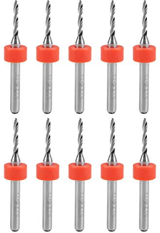 uxcell PCB Drill Bits 1.6mm Tungsten Carbide Rotary Tool Jewelry CNC Engraving Print Circuit Board Micro Drill Bits 1/8 Inch Shank 10 Pcs