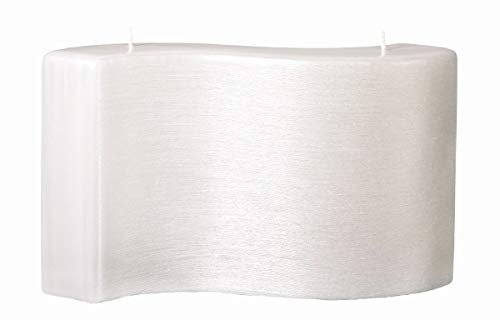 Formenkerzen Welle geriffelt Perlmutt 15 x 26 x 4,5 cm, Kerze zum verzieren von Anlasskerzen, Taufkerzen, Hochzeitskerzen