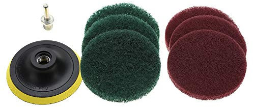 DEWIN Almohadillas de Limpieza Cepillos Herramienta de Limpieza de Accesorios de Taladro con Eje para Depurador de Azulejos Hierro Pulidor de Metales