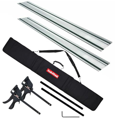 Excel Plunge Saw Accessories Kit 2 x 1500mm Guide Rails, Connectors, Clamps and Rail Bag