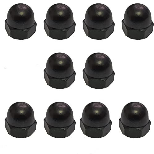 Black Stainless Steel Dome Nuts DIN1587 Blackened Finish Nut Fasteners and Fixings (Pack of 10) (M8 / 8mm)