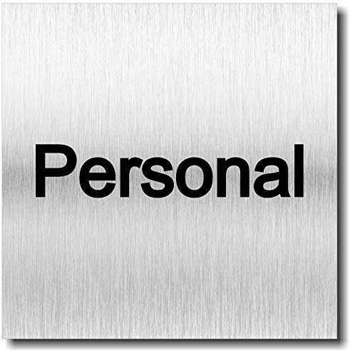 Türschild Personal Schild UV Druck 12 x 12cm - 3mm Aluverbund - Made in Germany - Art.Nr. 2124