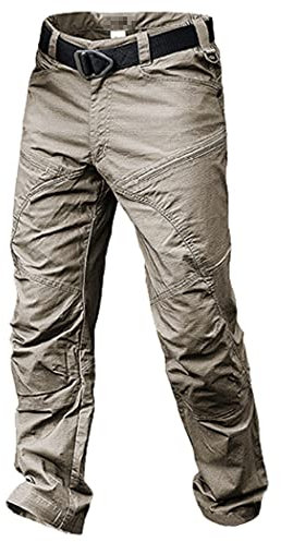 DSDFSVEW Herren elastische wasserdichte Cargohose, Army Tactical Military Wandern Jogger, Casual Streetwear Hose Jogginghose Khaki XXL