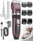 oneisall Leise Hundeschermaschine Profi Schermaschine Hund Katze Tierhaarschneidemaschine Elektrische Hundetrimmer Schnurlosen Haarschneidemaschine(Rosa)