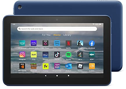 Certified Refurbished Fire 7 tablet | 7 display, 16 GB, latest model (2022 release), Denim with Ads