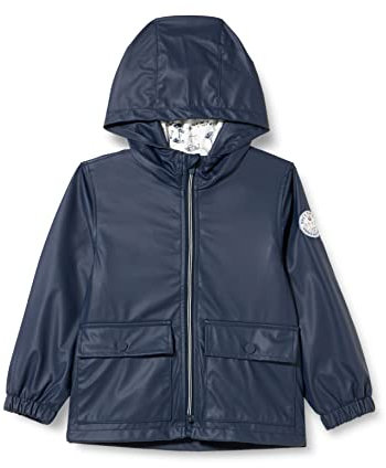 IKKS JUNIOR Baby-Mädchen Ciré Bleu Marine À Patch Xu42001.48 Parka, mit Kapuze, Marineblau, 80