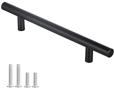 DEWUR 20 Stück Schwarz Möbelgriffe Küchengriffe 128mm edelstahl Schrankgriffe Schubladengriffe Türgriffe für küchenschränke Schubladen Schrank Ø 12 mm, Matt Schwarz