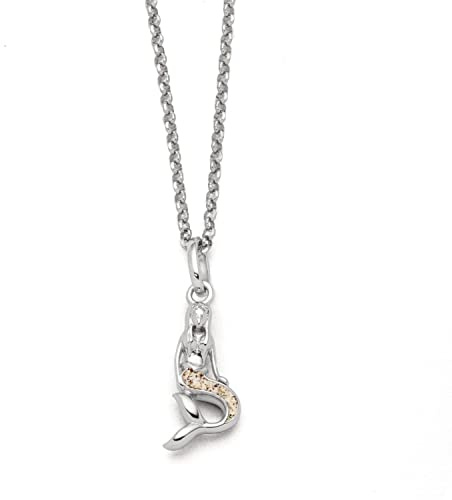 DUR Halskette Meerjungfrau aus 925 Sterling Silber mit Strandsand veredelt, Silber/Sand, 42 cm, K2772