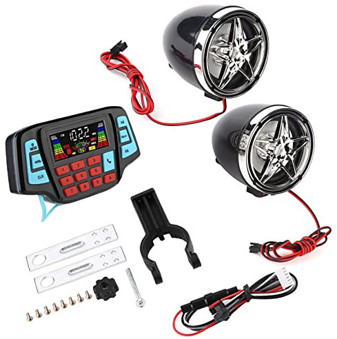 Altoparlanti per Motociclette Bluetooth Impermeabili丨Sistema Audio per Altoparlanti con Amplificatore Bluetooth per Moto丨Sistema di Altoparlanti Stereo per Audio Stereo con Lettore Bt Mp3 per Motocicl