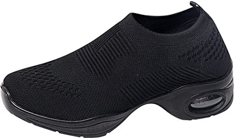 Zapatillas Deportivas Mujer Negras Duradera Casual Zapatos Duraderos Sneakers De Ligeras Y Transpirable Niñas Caminar Zapatos Para Correr Resistentes Informales Con Colchón Para Running Jogging Sport