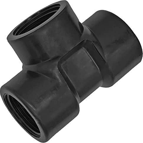 MegaHaustechnik T Stück aus Kunststoff PP 1 1/4 Zoll IG x IG x IG DN32 Innengewinde Innendurchmesser 39mm Gewinde Fitting Trinkwasser geeignet Rohr Verschraubung Kupplung 90° Abzweig 3 Anschlüsse