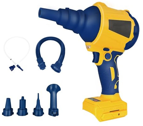 Cordless Air Pump Air Duster for Dewalt 20V Battery(Battery Not Included), Handheld Brushless Compressed Air Mattress Pump Air Blower w/ 3 Speeds & 7 Nozzles & 336MPH for Home Cleaning, Outdoor