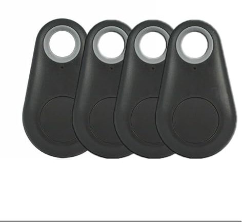 Riloer Mini Smart Bluetooth 4.0 GPS Tracker Finder, adecuado para la alarma del localizador de mascotas de la llave del bebé del coche, 4X negro